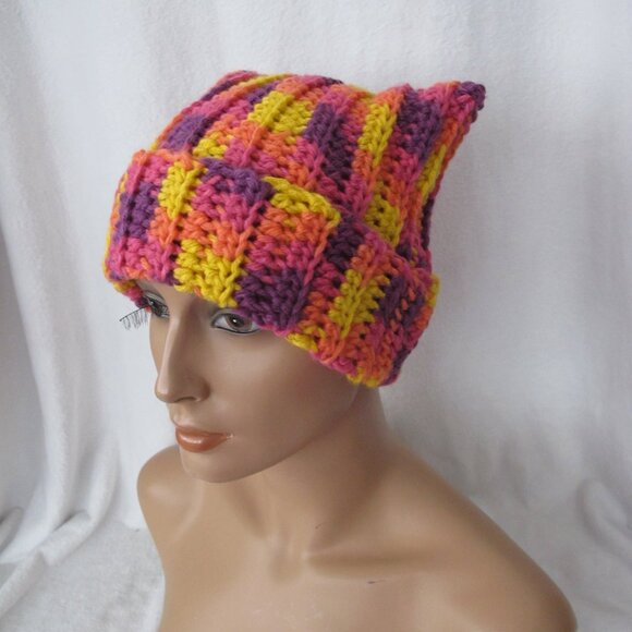 Multicolor Cat Ear Beanie - Picture 3 of 9
